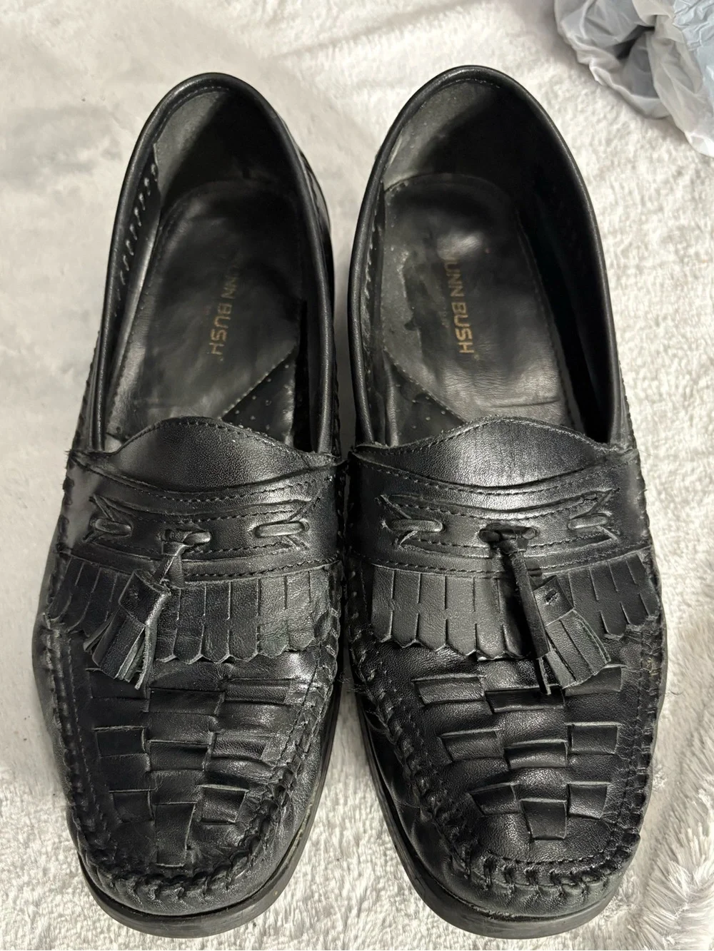 Nunn Bush Black Leather Tassel Kiltie Loafers